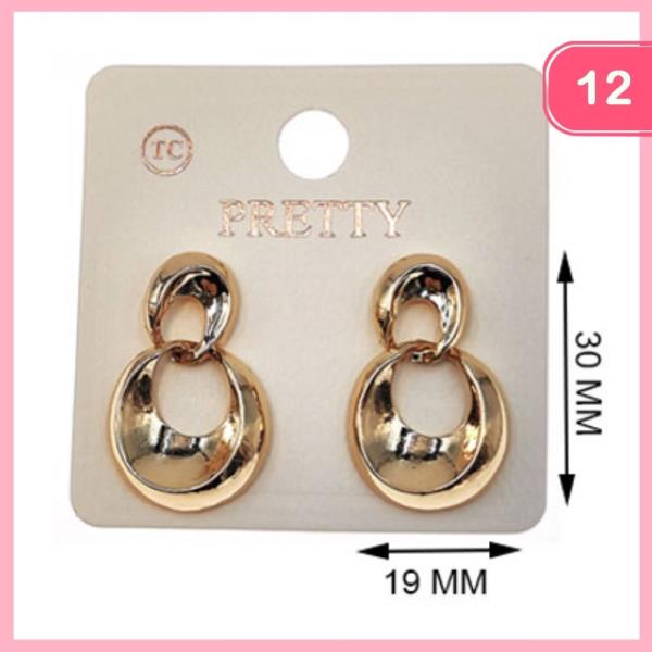 METAL LINKED POST DANGLE EARRING (12 UNITS)