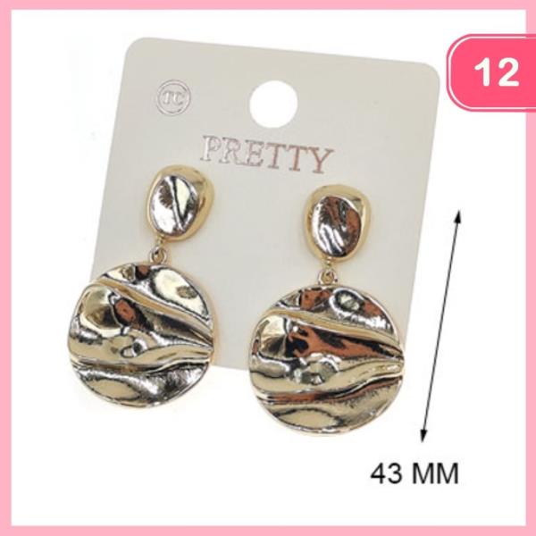 HAMMERED POST EARRING (12 UNITS)