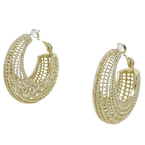 METAL PUFFY HOOP EARRING