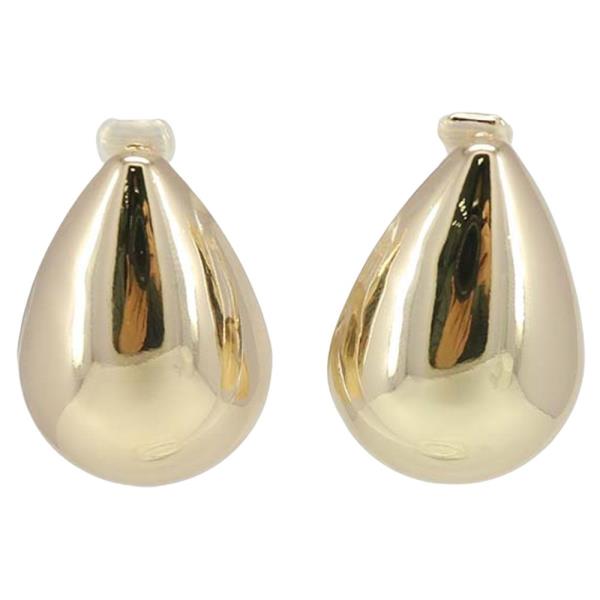 METAL PUFFY TEARDROP STUD EARRING