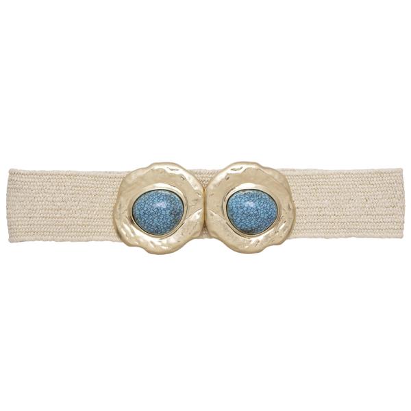 ROUND METAL SHAPE STONE DESIGN STRAW BELT