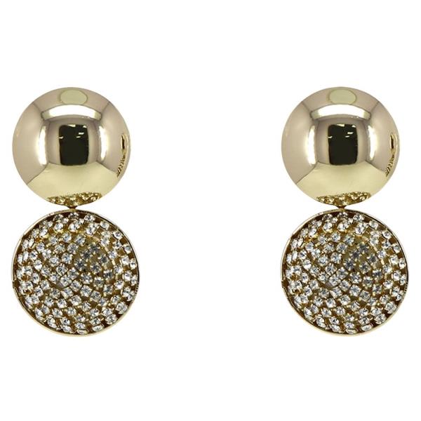 RHINESTONE DISC BALL DROP EARRING