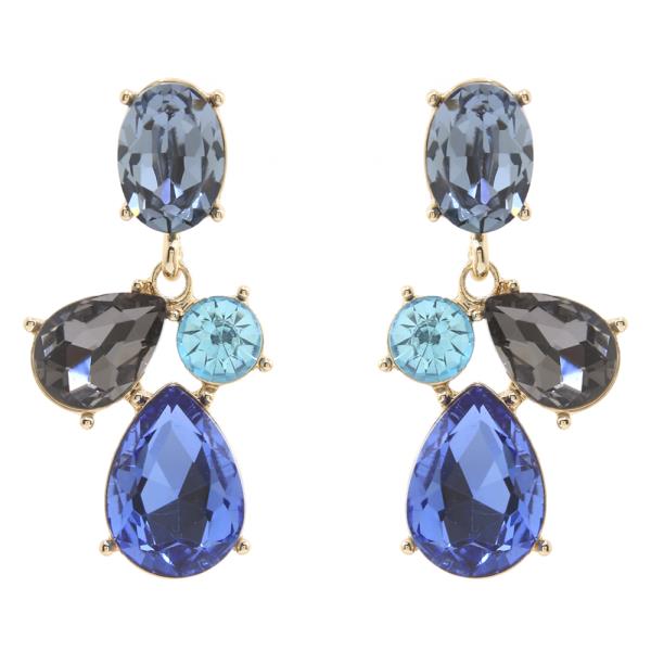 CRYSTAL STONE TEARDROP DROP EARRING