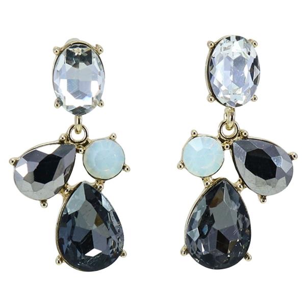 CRYSTAL STONE TEARDROP DROP EARRING