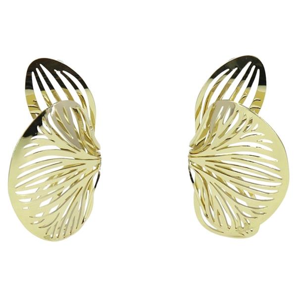 METAL OVAL STUD EARRING