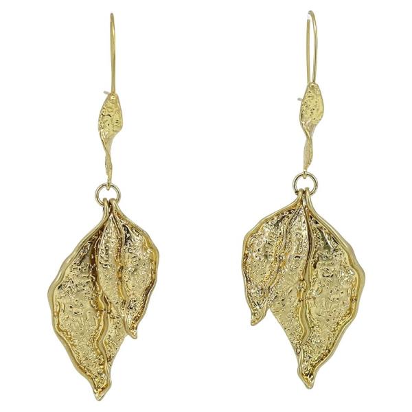 METAL LEAF DANGLE EARRING