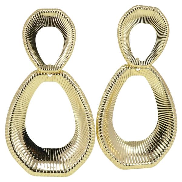 METAL OVAL LINK DROP EARRING