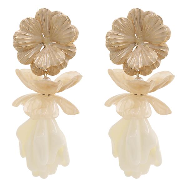 RESIN FLORAL STATEMENT DROP EARRING