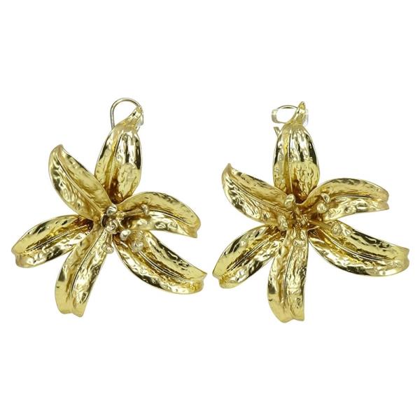METAL FLOWER EARRING
