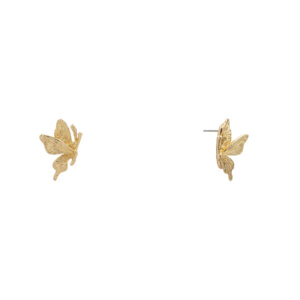 METAL BUTTERFLY STUD EARRING