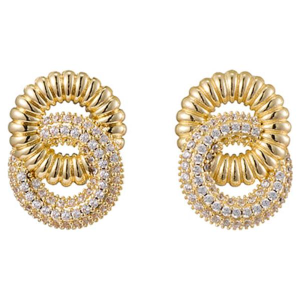 CZ DOUBLE CIRCLE EARRING