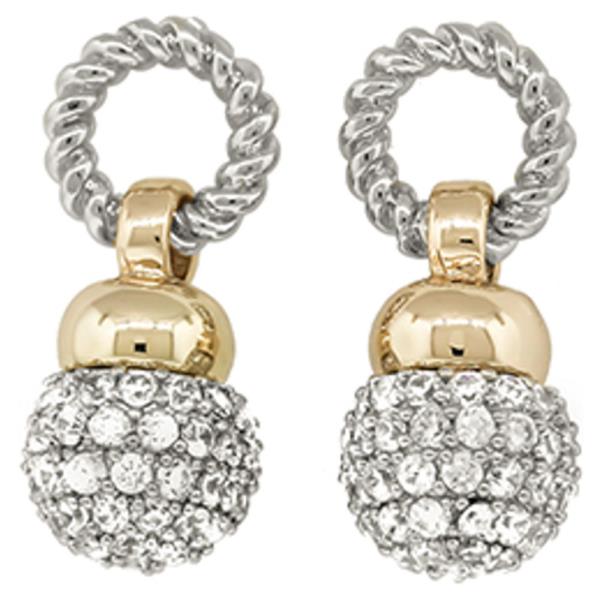 TWO TONE CZ EARRING