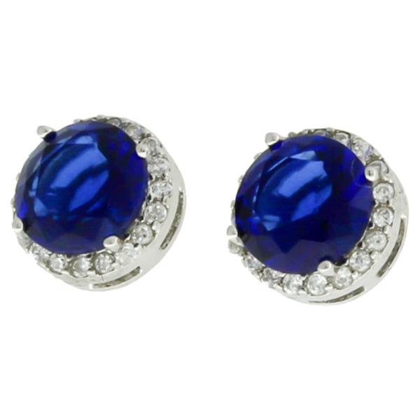 RH BLUE SAPPHIRE CZ EARRING