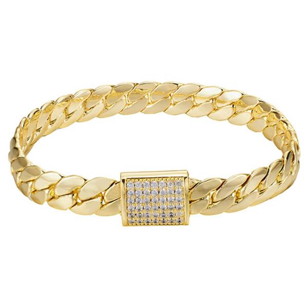 8MM CURB LINK W/CZ MAGNET LOCK BRACELET