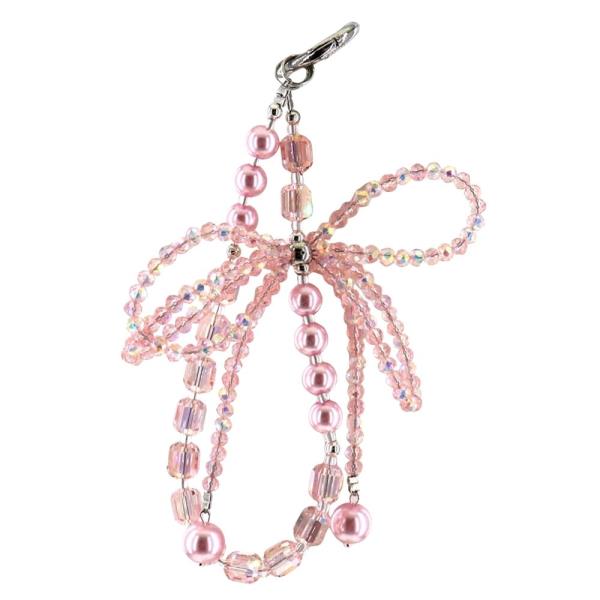 BEADED BOW BAG CHARM KEYCHAIN