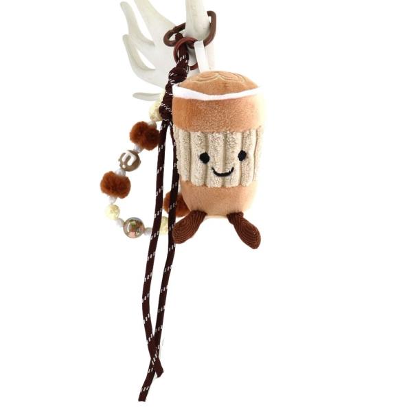 CROCHET CUP PLUSH TOY BAG CHARM KEYCHAIN