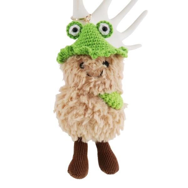 CROCHET FROG GNOME PLUSH TOY BAG CHARM KEYCHAIN