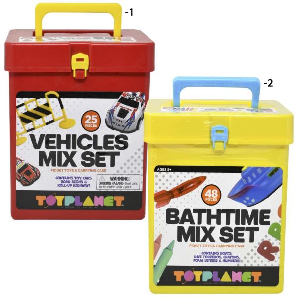 VEHICLE MIX AND BATHTIME MIX TOY SET