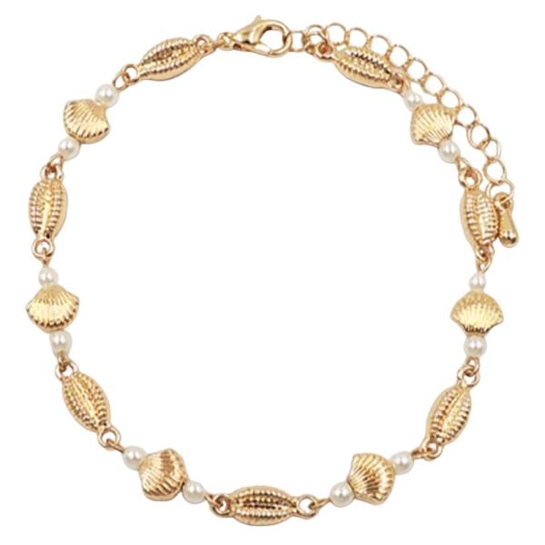 SHELL PEARL LINKED BRACELELT