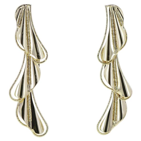 METAL ABSTRACT TEARDROP DROP EARRING