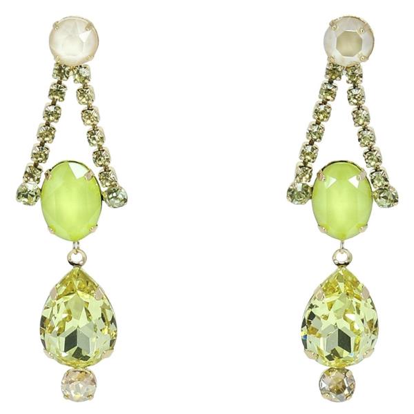 CRYSTAL STONE TEARDROP DROP EARRING