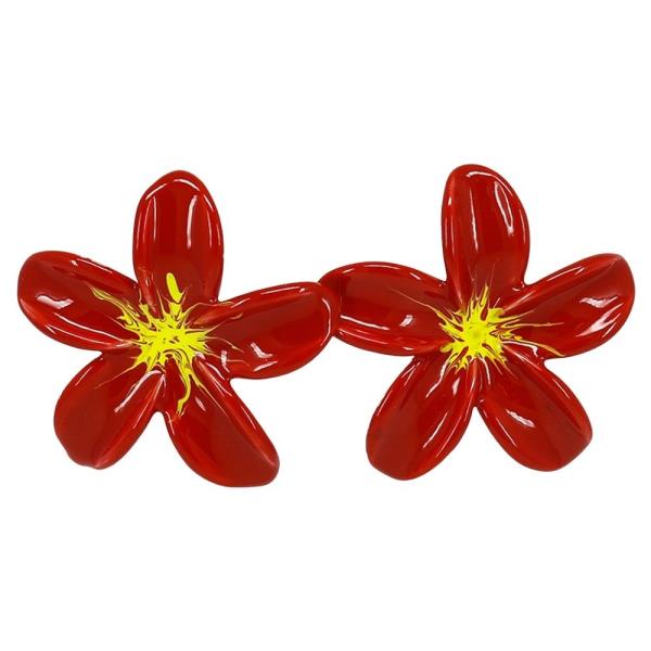 RESIN FLORAL STATEMENT STUD EARRING