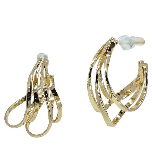 METAL WAVE MULTI OPEN HOOP EARRING