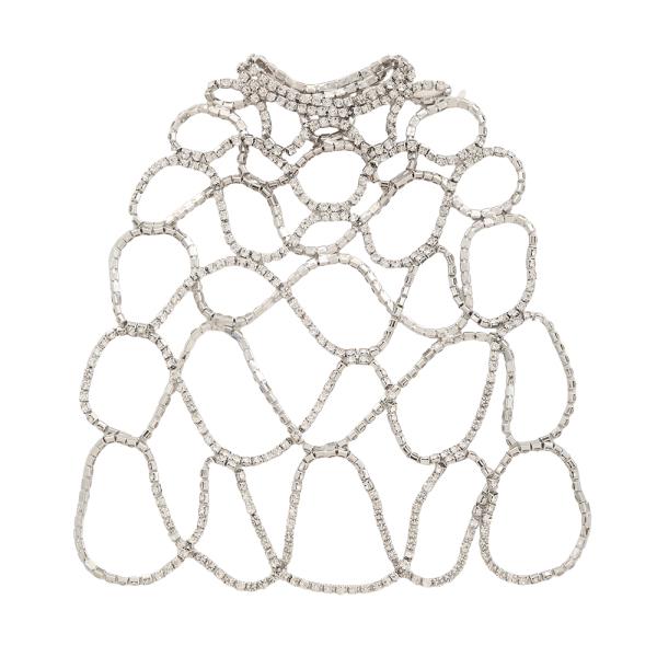 RHINESTONE MESH BRIDAL PARTY HEADPIECE