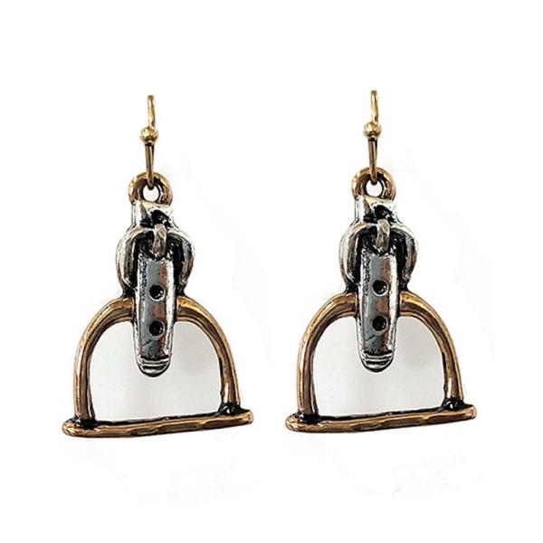 METAL HORSESHOE DANGLE EARRING