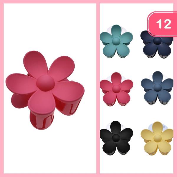 FLOWER HAIR CLAW CLIP (12 UNITS)