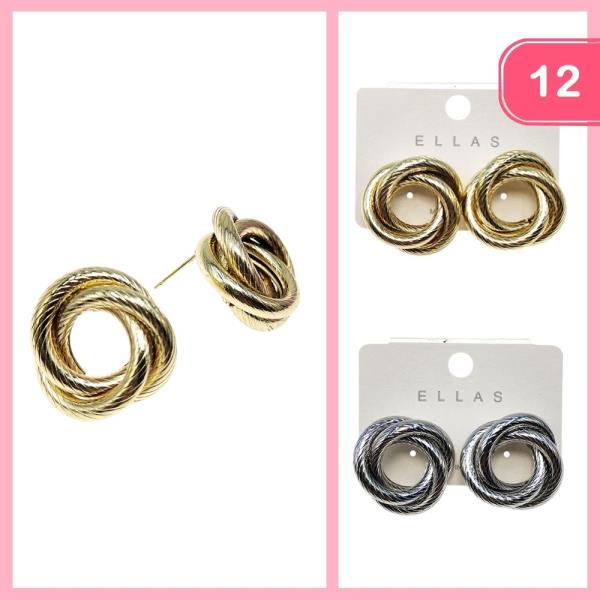 SWIRL ROUND POST EARRING (12 UNITS)