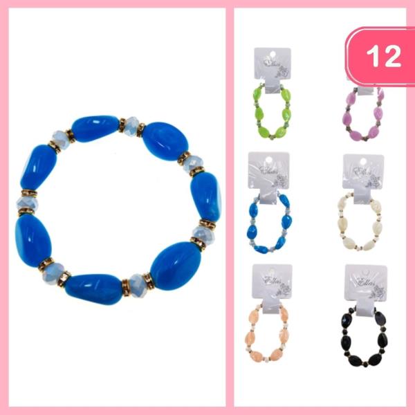 STONE BEADED BRACELET (12 UNITS)