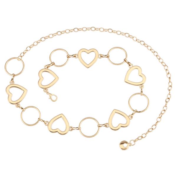 METAL OPEN HEART CIRCLE LINK CHAIN BELT