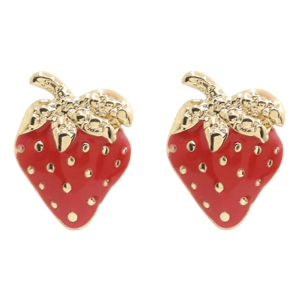 STRAWBERRY STAINLESS STEEL STUD EARRING