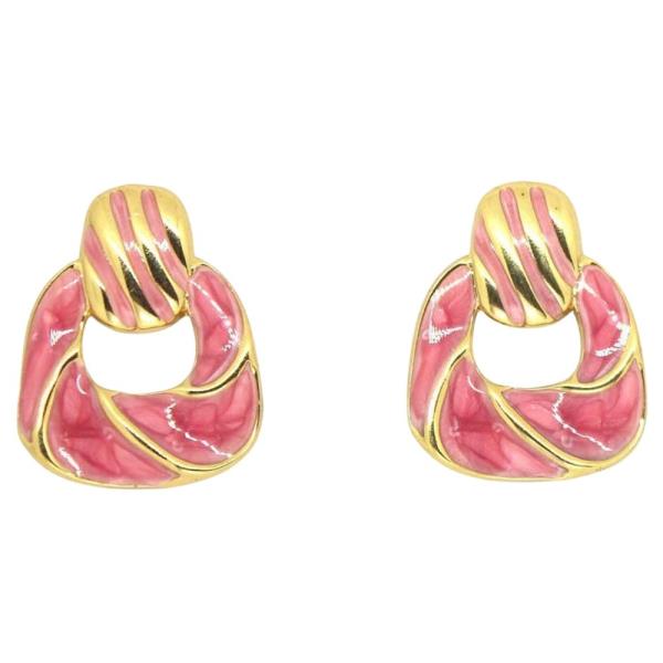 STAINLESS STEEL ENAMEL ABSTRACT TEARDROP STUD EARRING