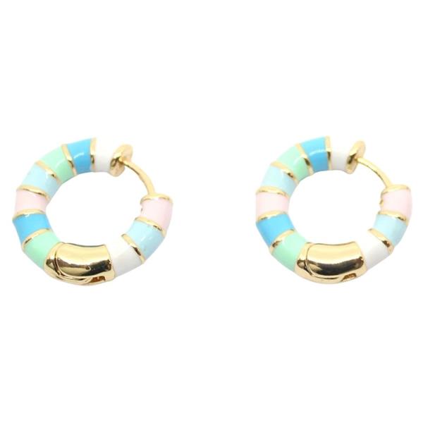 ENAMEL TUBE HOOP EARRING