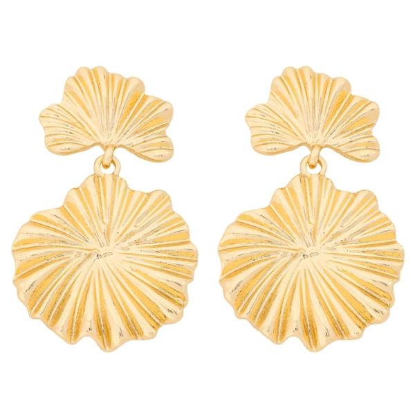 METAL FAN DISC STUD EARRING