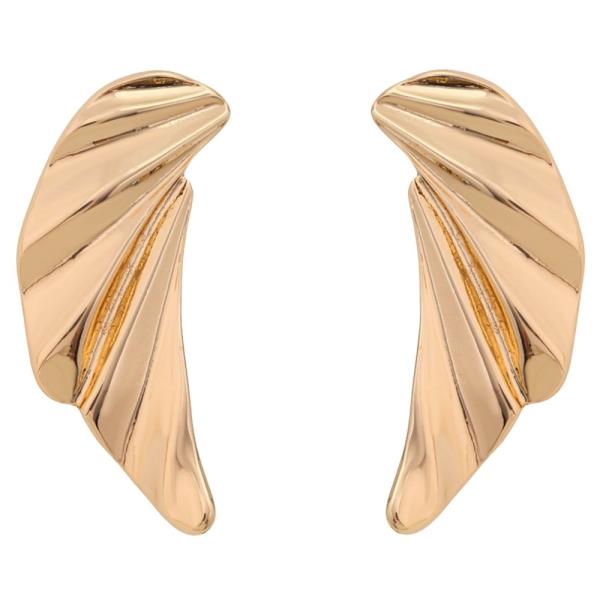 METAL LEAF WING STUD EARRING