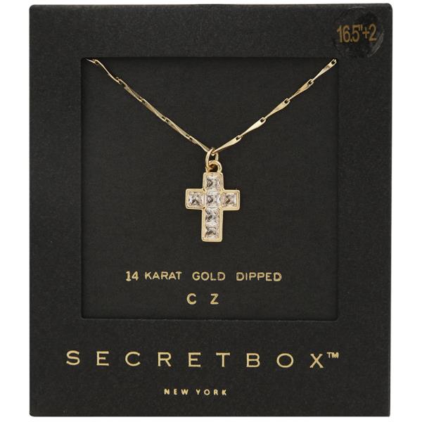 SECRET BOX GOLD DIPPED CROSS NECKLACE