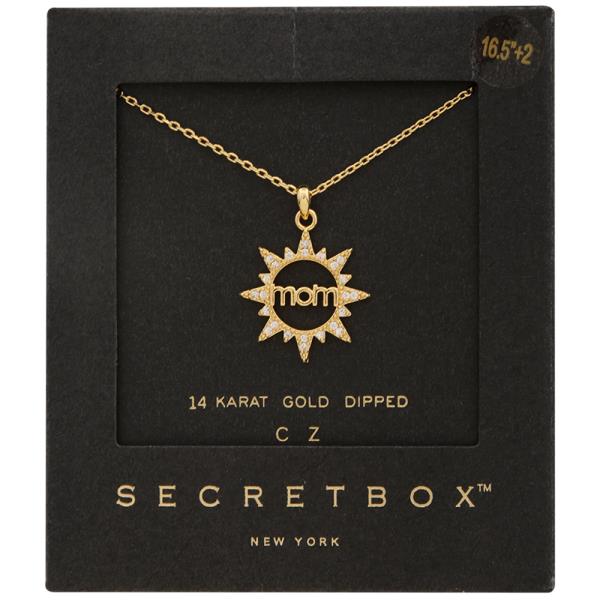 SECRET BOX GOLD DIPPED SUN MOM NECKLACE
