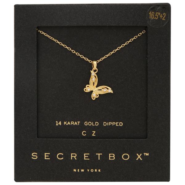 SECRET BOX GOLD DIPPED BUTTERFLY NECKLACE