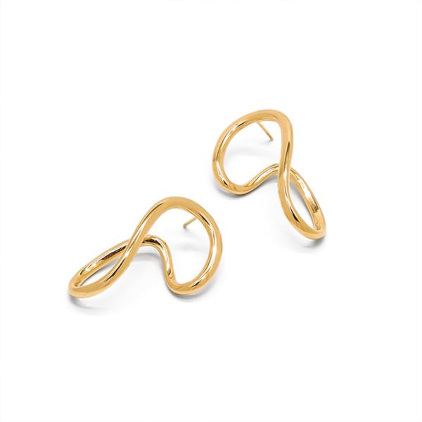 STAINLESS STEEL ORGANIC SHAPE EARRING