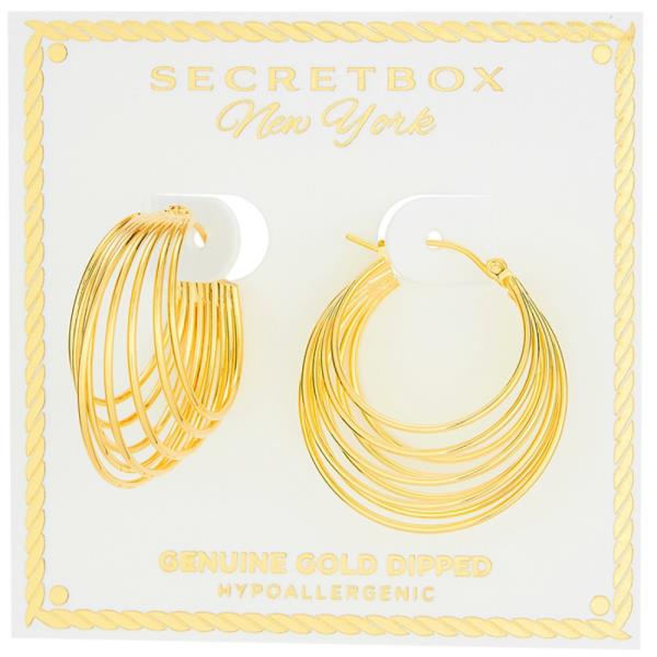 SECRET BOX GOLD DIPPED 21MM MULTI WIRED HOOP