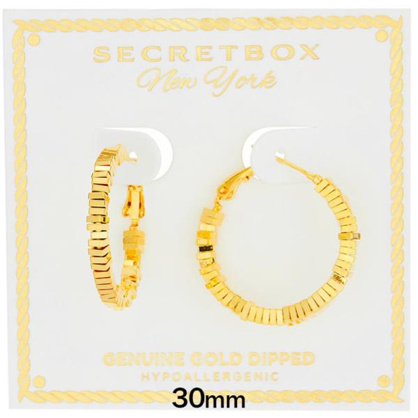GOLD DIPPED STACKED 30MM HOOP
