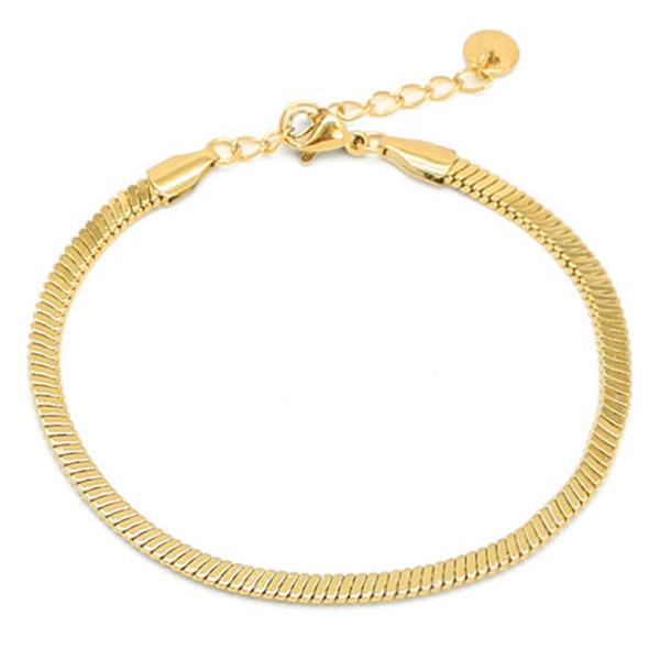 STAINLESS  SNAKE CHAIN BRACELET-3MM BOX