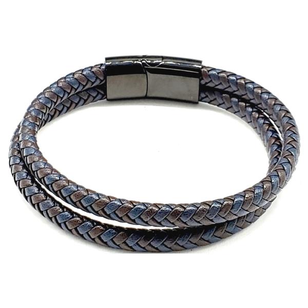 STAINLESS STEEL LEATHER BRACELET