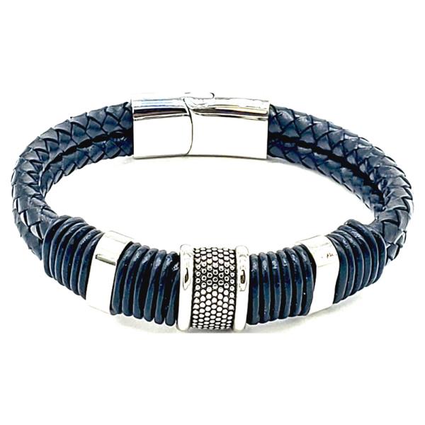 STAINLESS STEEL LEATHER BRACELET
