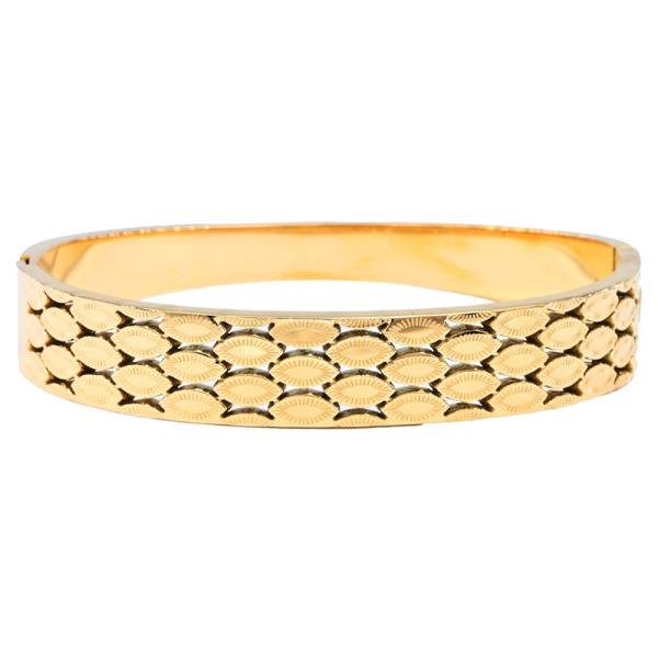 WIDE STAINLESS STEEL BANGLE BRACELET