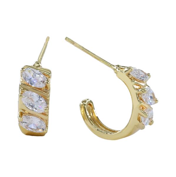 CZ HALF HOOP EARRING