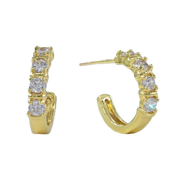 CZ HALF HOOP EARRING